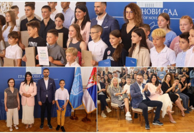 ГРАДОНАЧЕЛНИК МИЋИН УРУЧИО 444 ВИДОВДАНСКЕ НАГРАДЕ НАЈБОЉИМ УЧЕНИЦИМА Симбол труда, дисциплине и марљивости
