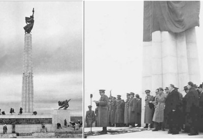 АУГУСТИНЧИЋЕВА БОГИЊА ПОБЕДЕ ОБАСЈАВА СЕНИ ХЕРОЈА БАТИНСКЕ БИТКЕ Први споменик совјетској армији