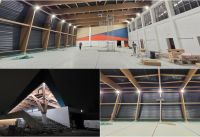 (ФОТО) ИЗГРАДЊА ФИСКУЛТУРНЕ САЛЕ ГИМНАЗИЈЕ „ЛАЗА КОСТИЋ” У НОВОМ САДУ УЛАЗИ У САМ ФИНИШ Стигли голови и гимнастичке справе