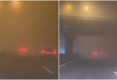 (ВИДЕО) НЕ ВИДИ СЕ ПРСТ ПРЕД ОКОМ Возачи, опрезно за воланом! Аутопут Нови Сад-Београд под ГУСТОМ МАГЛОМ