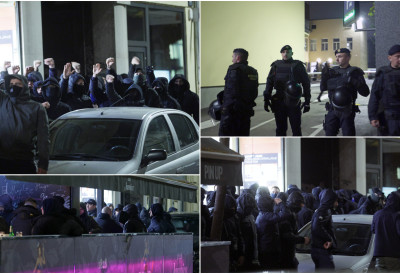 (ФОТО, ВИДЕО) ПОСЛЕ СПЛИТА, НА ДАНИМА СРПСКЕ КУЛТУРЕ У ЗАГРЕБУ Маскирани мушкарци с капуљачама скандирали и покушали да упадну Српски културни центар ПОЛИЦИЈА СПРЕЧИЛА НАСИЉЕ!