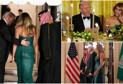 (ВИДЕО) СВИ ПРИЧАЈУ О ХАЉИНИ МЕЛАНИЈЕ ТРАМП, КАО ДА СЕ РОДИЛА У ЊОЈ! Прва дама изазвала буру међу Американцима- смарагднозелена тоалета се савршено уклопила уз заставу Саудијске Арабије!