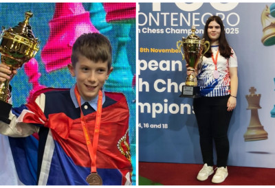 ЕВРОПСКА МЕДАЉА ЗА МЛАДУ НАДУ НОВОСАДСКОГ ШАХА: Леонид Ивановић освојио бронзу, Вери Вујовић злато