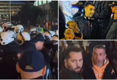 БЛОКАДА ЕСКАЛИРАЛА Полиција формирала кордон испред Владе Војводине! Међу блокадерима браћа Јешић, Погачар и Цвијетић (ВИДЕО)