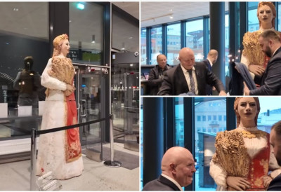 „КИКИНЂАНКА“ ОТПУТОВАЛА ЗА НОРВЕШКУ Предиван поклон Кикинде граду побратиму! У Норвику откривено ЈЕДИНСТВЕНО УМЕТНИЧКО ДЕЛО од теракоте (ВИДЕО)