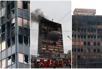 (ФОТО) МЛАДИ ЗАПАЛИЛИ ЗГРАДУ ВЈЕСНИКА У ЗАГРЕБУ Група малолетника палила картоне у небодеру, па се разбежала