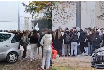 (ВИДЕО) СМЕТА ИМ МУЗИКА ИЗ ЋАЦИЛЕНДА, А ИСПРЕД ШКОЛЕ ИГРАЈУ КОЛО Скандал испред Медицинске у Новом Саду, деца бојкотовала наставу у знак подршке Хрки и Јаћимовићу