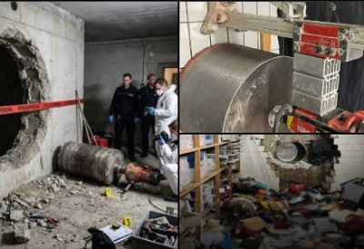 (ВИДЕО, ФОТО) ИСТОРИЈСКА ПЉАЧКА НЕМАЧКЕ БАНКЕ! Пробили рупу у зиду и однели 30 милиона евра; Преко подземне гараже ушли у трезор