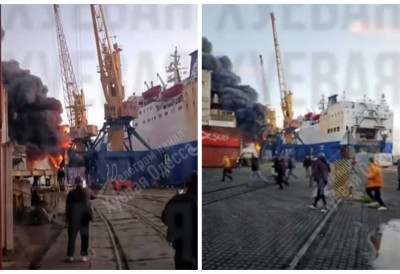 РУСИ ИСКАНДЕРОМ ПОГОДИЛИ ТУРСКИ БРОД Кренули удари у Црном мору, цивилно-теретно пловило било усидрено у луци (ВИДЕО)