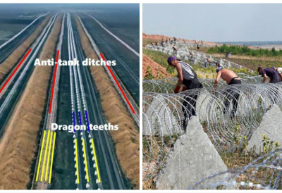 УКРАЈИНЦИ ПРАВЕ НОВУ ”МАЖИНО ЛИНИЈУ”? Змајеви зуби код Запорожја за руске тенкове (ФОТО)