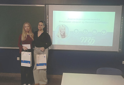 ФОНДАЦИЈА „ДОЦЕНТ ДР МИЛЕНА ДАЛМАЦИЈА” НАГРАДИЛА НАЈБОЉЕ РАНГИРАНЕ СТУДЕНТКИЊЕ Подршка за Александру и Елену