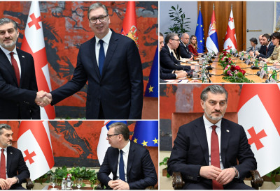 (ФОТО) ВУЧИЋ НАКОН СУСРЕТА СА ПРЕДСЕДНИКОМ ГРУЗИЈЕ: Србија отвара амбасаду у Тбилисију НОВЕ ИНИЦИЈАТИВЕ ЗА ПОСЛОВАЊЕ ДО КРАЈА 2026. ГОДИНЕ