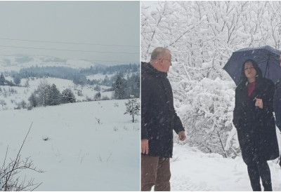 СНЕЖНА МЕЋАВА ХАРА КЛАДОВОМ, СНЕГ НЕ ПРЕСТАЈЕ ДА ВЕЈЕ Све екипе на терену, чисте градске и сеоске путеве (FOTO)