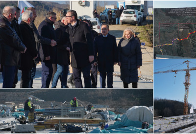 (ФОТО) ВУЧИЋ ОБИЛАЗИ РАДОВЕ НА „ДУНАВСКОМ КОРИДОРУ“: „Брза саобраћајница до Голупца завршена до краја наредне године“