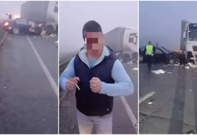 (ВИДЕО) „САМО ЈАКО, БРАТЕ“ Подлетео под камион на Oбреновачком путу, па се „ОБРАТИО ЈАВНОСТИ“