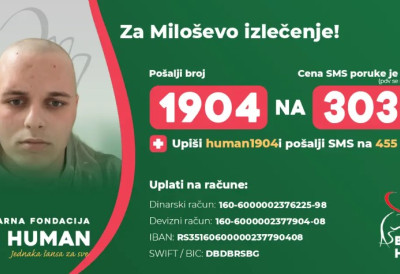 МИЛОШУ (23) ИЗ САВИНОГ СЕЛА ХИТНО ЈЕ ПОТРЕБНА ПОМОЋ Тешка дијагноза установљена му је прошле године, а сад лечење мора да настави на ПРИВАТНОЈ КЛИНИЦИ