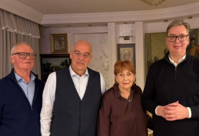 (ФОТО) „Била је част“ ВУЧИЋ НА СВЕТОГ НИКОЛУ УГОСТИО ГРЧКОГ МИНИСТРА ОДБРАНЕ НИКОСА ДЕНДИЈАСА