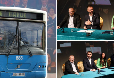 (ФОТО) КЛАСИЧНА МУЗИКА СТИЖЕ У ГРАДСКИ ПРЕВОЗ Градоначелник Жарко Мићин и Српско народно позориште потписали споразум