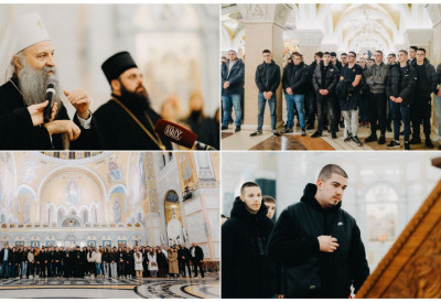 (ФОТО) ПАТРИЈАРХ ПОРФИРИЈЕ БЛАГОСЛОВИО УЧЕНИКЕ ТЕХНИЧКЕ ШКОЛЕ "НИКОЛА ТЕСЛА" ИЗ ВУКОВАРА Ђаци у посети Србији, васпитно-едукативну екскурзију организовала Фондација Света Петка