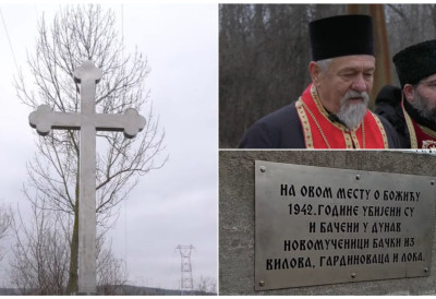 (ВИДЕО) ОСВЕЋЕН КРСТ НА МЕСТУ ПОГРОМА У БАЧКОЈ Становници три насеља мучки страдали 1942. године! Прота Бранко: Да бисмо остали и опстали, морамо се сећати светих мученика бачких