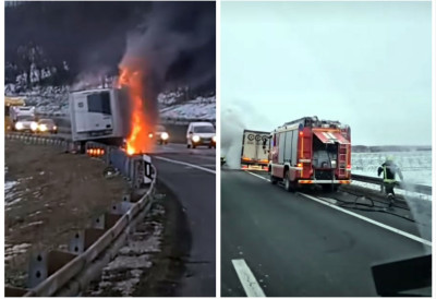 (ВИДЕО) ЗАПАЛИО СЕ КАМИОН КОД БЕОГРАДА! Куља дим из возила, саобраћај у застоју, ватрогасци реаговали