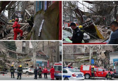 (ВИДЕО, ФОТО) ЗГРАДА СЕ УРУШИЛА ЗАЈЕДНО СА СКЕЛОМ! НЕВЕРОВАТАН ПРИЗОР У БЕОГРАДУ! Шут и цигле попадале по паркираним возилима