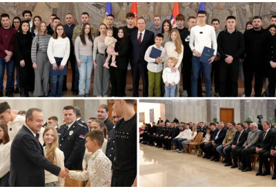 „БУДИТЕ ПОНОСНИ НА СВОЈЕ ОЧЕВЕ, ЊИХОВА ДЕЛА ЖИВЕ КРОЗ ВАС“ Дачић поручио деци страдалих полицајаца да Србија не заборавља своје хероје