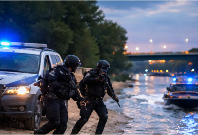 ФИЛМСКА ПОТЕРА НА АДИ Интервентна јединица јурила мушкарца са ПОТЕРНИЦЕ, он побегао СКОКОМ У РЕКУ