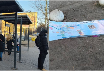 ФОТО-УБОД Ко је однео мапу градских линија: ветар или немар?