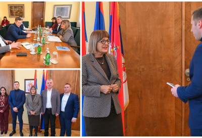 РАЗГОВОРИ О ОЧУВАЊУ КУЛТУРНОГ НАСЛЕЂА: Маја Гојковић примила делегацију Хрватског националног већа