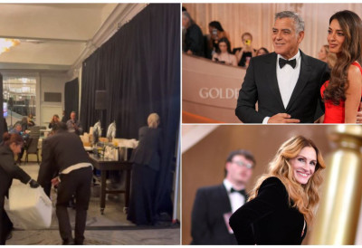 (ВИДЕО) ДОК СУ ЗВЕЗДЕ ПРОСЛАВЉАЛЕ НАГРАДЕ, ИЗА ЊИХ БУКНУО ПОЖАР Права драма на додели Златног глобуса- Кетеринг тим запалио гориво!