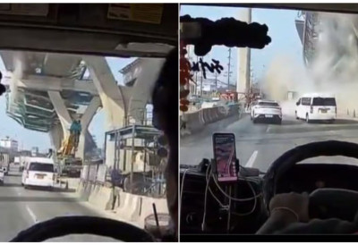 (ВИДЕО) КРАН ПАО И СМРСКАО ДВА ВОЗИЛА НА ТАЈЛАНДУ Након пада на воз, усмртио и две особе на саобраћајници! Ово је тренутак пада