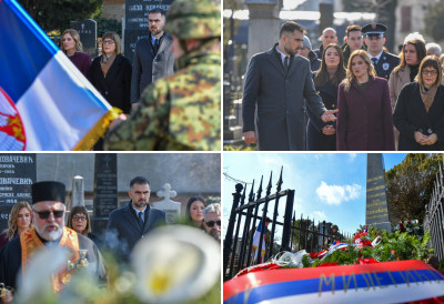 ПОЛОЖЕНИ ВЕНЦИ НА ГРОБ СВЕТОЗАРА МИЛЕТИЋА У НОВОМ САДУ Представници републичких, покрајинских и градских институција на Успенском гробљу