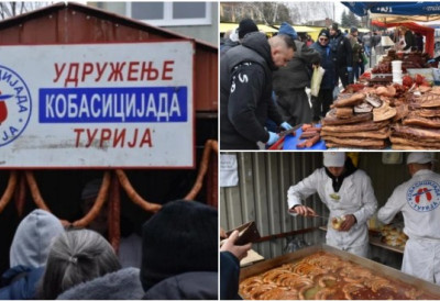 Пао и Гинисов рекорд! КОБАСИЦА СЕ ПРОДАВАЛА НА МЕТАР „Рекордерку“ од ДВА КИЛОМЕТРА Туринци довезли НА ТРАКТОРУ и певали јој Боже правде! На чувени СПЕКТАКЛ се слиле реке гурмана