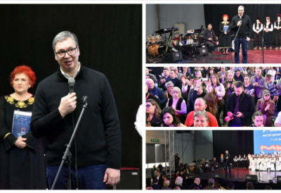 ПРЕДСЕДНИК СРБИЈЕ НА НОВОСАДСКОМ САЈМУ Вучић: Изборићемо се за мир, али да не заборавимо ЗАЈЕДНО СА НАМА ВИ ТУГУЈЕТЕ И РАДУЈЕТЕ СЕ