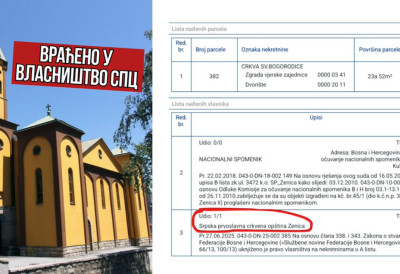 ЦРКВА СВЕТЕ БОГОРОДИЦЕ ВРАЋЕНА ВЛАСНИЦИМА Православни храм у Зеници враћен Српској православној цркви!