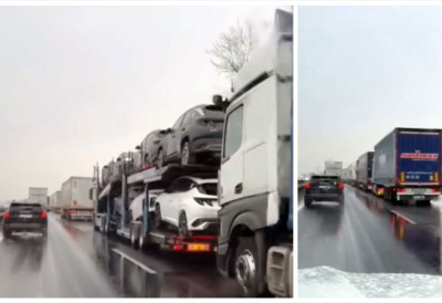 КАМИОНИ У МАЂАРСКОЈ САТИМА ЧЕКАЈУ Појачана контрола створила колону у смеру ка Србији (ВИДЕО)