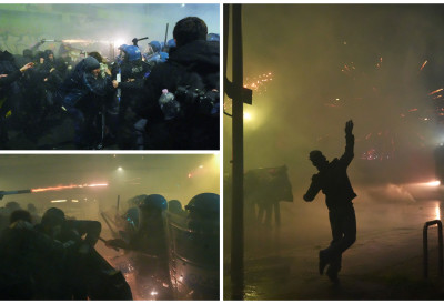(ФОТО, ВИДЕО) ХАОС У МИЛАНУ! СУКОБИ НА ПРОТЕСТУ ПРОТИВ ЗОИ: Полиција користила водене топове и сузавац