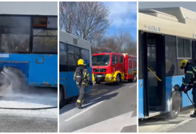 (ВИДЕО) ДВА ПОЖАРА НА ГРАДСКИМ АУТОБУСИМА У РАЗМАКУ ОД НЕКОЛИКО МИНУТА! Гореле кочнице, ватрогасци интервенисали