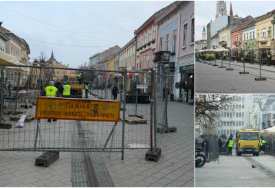 (ФОТО, ВИДЕО) ПОЧИЊУ РАДОВИ У СРЦУ ПЕШАЧКЕ ЗОНЕ Змај Јовина ограђена због реконструкције система одводњавања