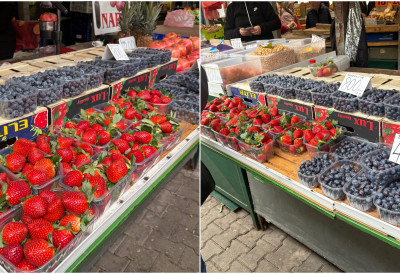 (ФОТО) ЗИМСКА ЕГЗОТИКА НА ФУТОШКОЈ ПИЈАЦИ Јагоде и боровнице стигле, али се купује на меру