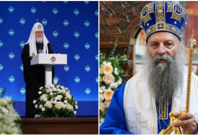 „Љубљени сабрате... Ви часно носите тешки крст“ ПАТРИЈАРХ КИРИЛ ЧЕСТИТАО ПАТРИЈАРХУ ПОРФИРИЈУ ПЕТ ГОДИНА НА ЧЕЛУ СПЦ Пожелео му добро здравље и непресушну духовну радост