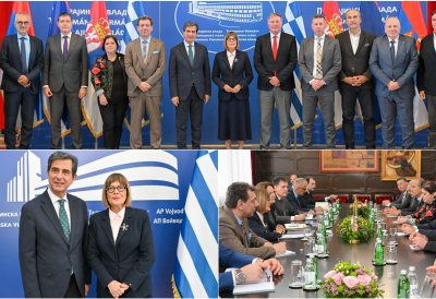 САРАДЊА СРБИЈЕ И ГРЧКЕ У НОВОМ ЗАМАХУ Привреда, наука и култура у фокусу разговора у Покрајинској влади