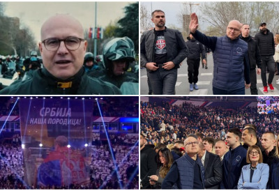 МОЋНА ПОРУКА ЛИДЕРА СНС МИЛОША ВУЧЕВИЋА „Снага Србије је наша породица!" Ево шта је рекао о скупу у Арени (ВИДЕО, ФОТО)