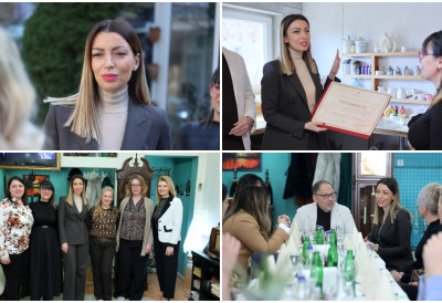 МИНИСТАРКА МЕСАРОВИЋ У КУЛИ СА ЖЕНАМА ПРЕДУЗЕТНИЦИМА Уручила сертификат за старе занате Мирјани Каралић НАЈАВЉЕН НОВИ КОНКУРС