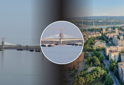 (ФОТО, ВИДЕО) ЗАХУКТАЛИ СЕ РАДОВИ НАД ДУНАВОМ Пети мост с кеја као на длану ЕВО КАД ЋЕ БИТИ СПОЈЕНЕ ОБАЛЕ
