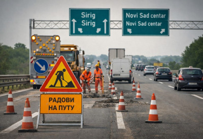 РАДОВИ НА АУТО-ПУТУ КА НОВОМ САДУ У петак измена саобраћаја од Сиригa до града, возите опрезно