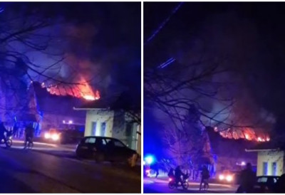 (ВИДЕО) СТРАВИЧАН ПОЖАР У КУЛПИНУ Изгорео читав КРОВ КУЋЕ Материјална штета је ОГРОМНА!