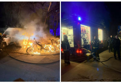 ДРАМА НА НОВОСАДСКОЈ ДЕТЕЛИНАРИ Горели бицикли, мотори и ”фиат пунто” ВАТРОГАСЦИ ИНТЕРВЕНИСАЛИ (ФОТО)