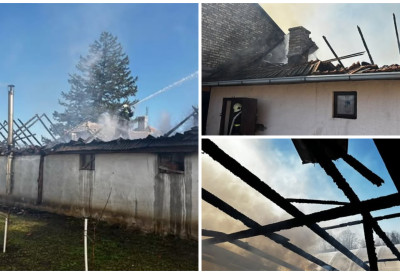 (ФОТО) Два објекта уништена! ГОРЕЛО У ДЕСПОТОВУ Ватрогасци се борили са пламеном који је захватио радионицу и стамбени објекат